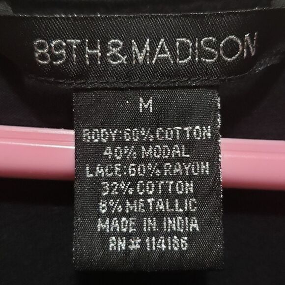 689th & Madison top, black & silver, m - Picture 3 of 3